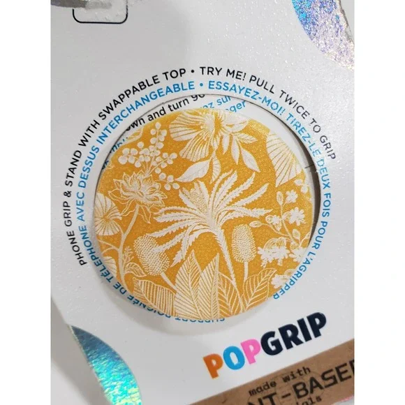PopSockets Cell Phone Grip Stand Orange Botanical Garden boho floral leaves fall - Picture 1 of 4